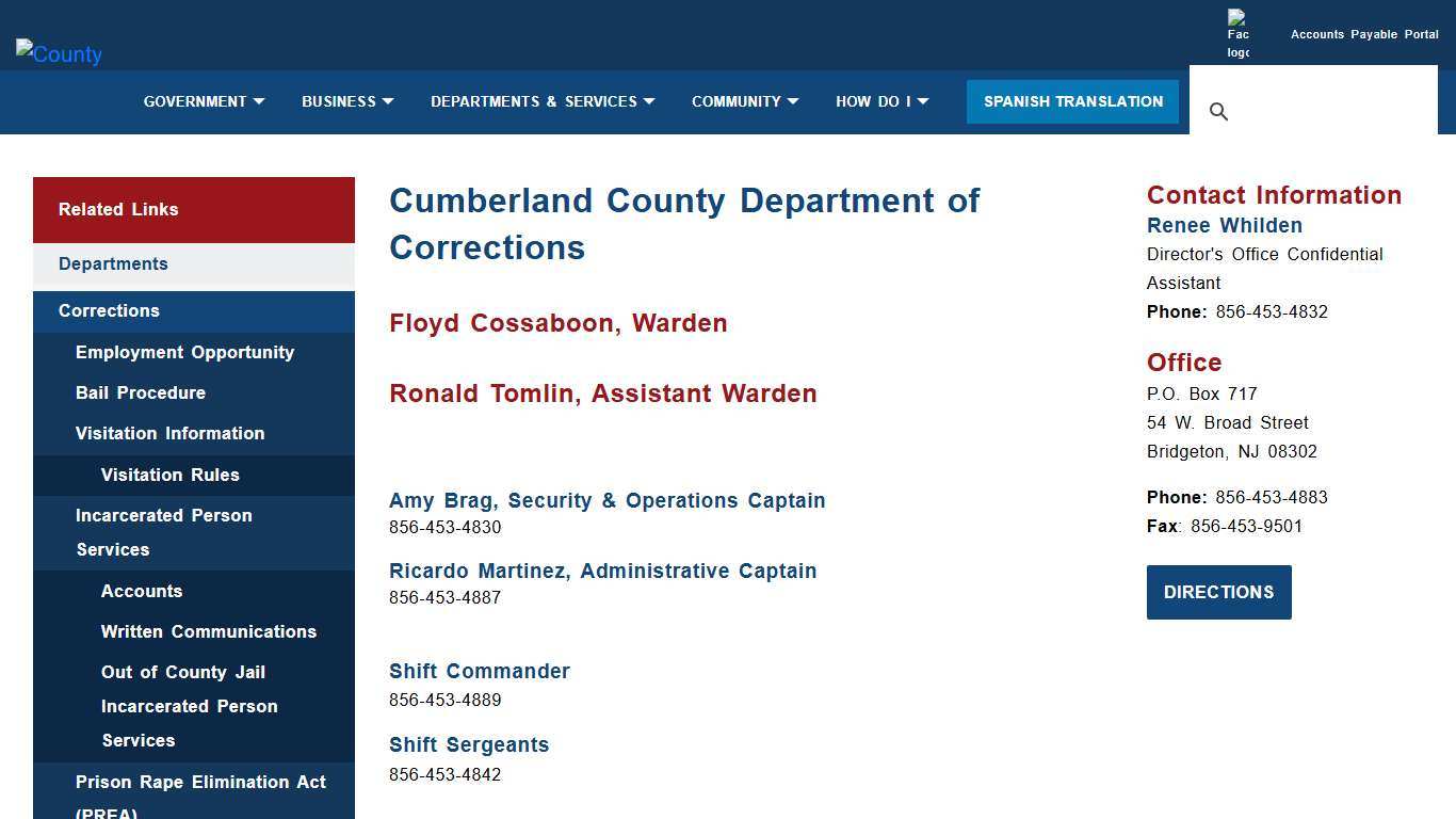 Cumberland County Department of Corrections - Cumberland County, New Jersey (NJ)